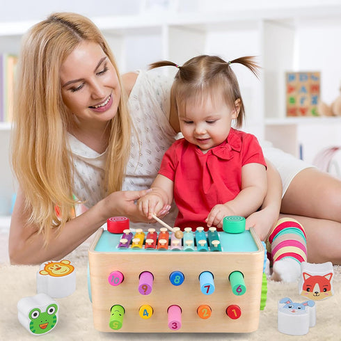 LAAVII Hammer 2 3 4 Montessori Baby Pounding Toy for Toddlers Boys Girls Years Old, Educational Learning Toy Xylophone