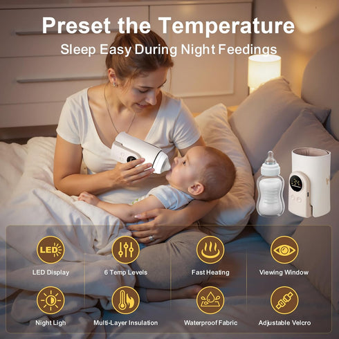 FUFVUTI 18W Portable Baby Bottle Warmer for Travel Fast, Waterless Milk Heater for Breastmilk & Formula | USB