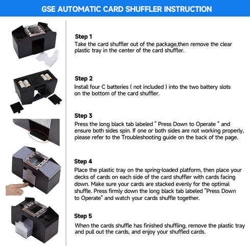 GSE Games & Sports Expert 4-Deck Automatic Card Shuffler - Battery-Operated Electric Shuffler Machines