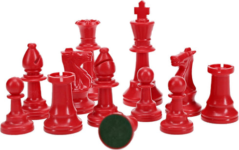 WE Games Color Bright Plastic Staunton Tournament Chess Pieces - Half Set with 3.75 in. King