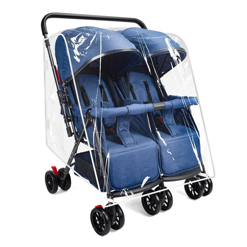 Double Stroller Rain Cover, Weather Shield for Side by Side Baby Double