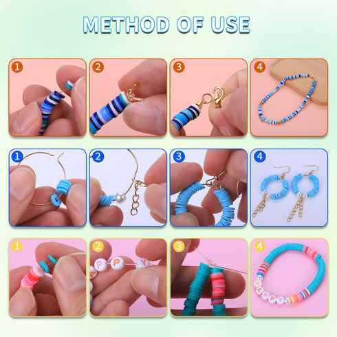 5 6 7 8 9 10 11 12 (24 6500 AIPRIDY Girls Toys Bracelet Making Kit, Clay Beads Jewelry Activity Kit, DIY Crafts