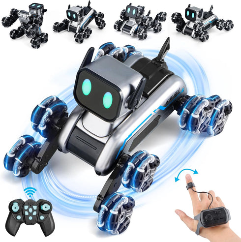 Rasout Robot Dog Toys, RC Stunt Car for Kids Adults, 8WD Gesture Sensor