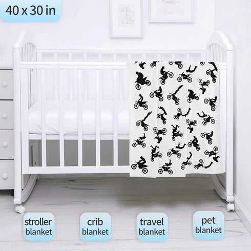 Motorcycles Dirt Bike Baby Blanket Gifts Super Soft Swaddle Newborn Cozy Receiving Blanket 40x30 in