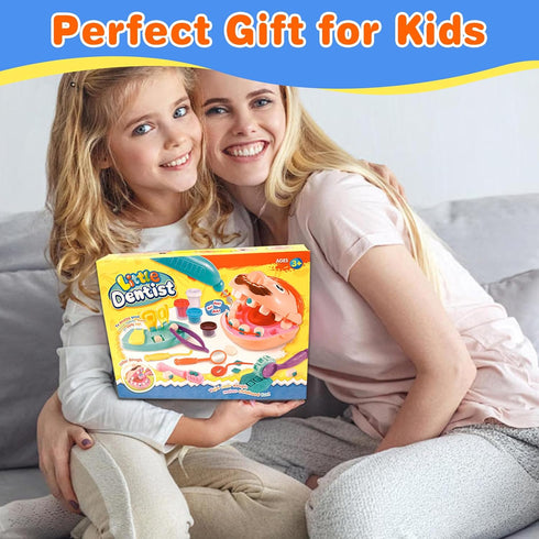Dentist Color Dough Set, Dental Tools Kit for Kids Toddlers 3 Years and Up, Art & Craft Gift