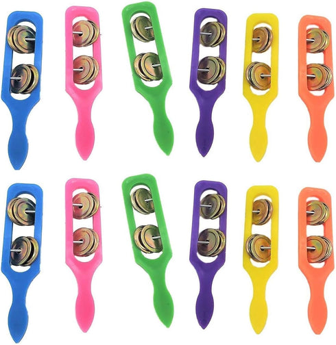 12 Cymbals with Plastic Handles (5") - Kids Party Supplies, Preschool Musical Instruments, Noisemakers