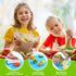 Kids Knife Set for Real Cooking Toddler Kitchen Tools Include 4 Serrated Edges Plastic Safe Knives,Crinkle Cutter Y Peeler Cutting Boards Wood Kids Knife, Kitchen Gloves, Fruit Forks and Dough Cutters by IELEK