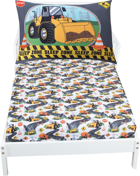 Todays Kids Under Construction Blue Toddler Bedding Set - 2-Piece Baby Crib