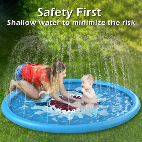 Jasonwell Splash Pad Sprinkler/Play Mat for Kids, Outdoor Inflatable Water Toys for 18+ Months