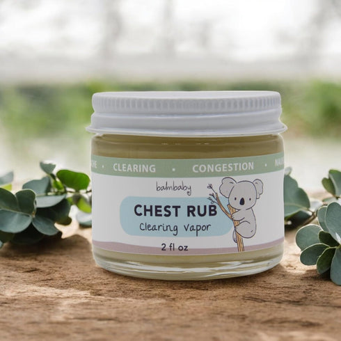Chest Rub Balm, Soothing Natural with Eucalyptus and Lavender, Petroleum Free, Vegan, 2 oz Glass Jar