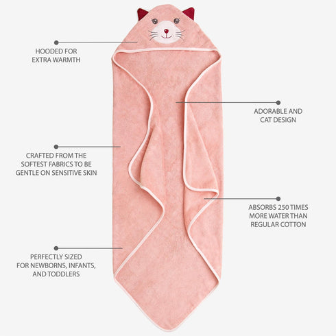 MINIBOO Hooded Baby Towels for Newborn & Toddler - Super Soft Baby Bath Towels with Hood, Highly Absorbent Viscose Made