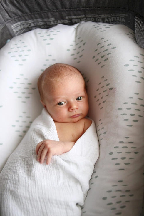 Bassinet Sheets Fitted Cover, Flexible Fit 100% Soft Jersey Knit Cotton - Neutral Grey Sage Diamond