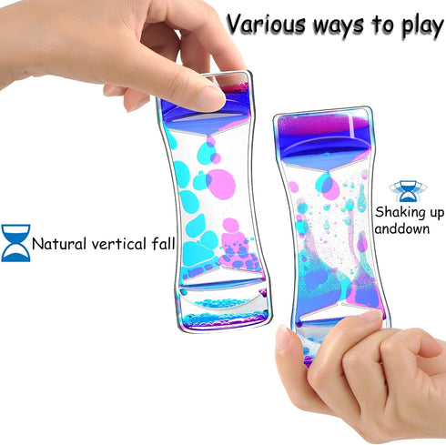 FKYTION Pack 8 Liquid Motion Bubbler Timer of Great Desktop Colorful Hourglass Liquid Bubbler Small Calming Relaxing