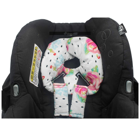 Soft Infant Head Support and Stroller Strap Covers - Baby Car Seat Accessories
