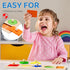 First Jumbo Knob Wooden Shape Puzzles for Toddlers 1-3, Montessori Peg Shapes Puzzle Sorter Board