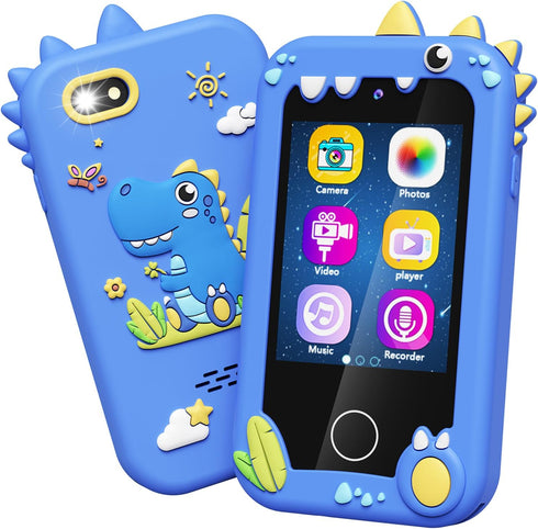 Kids Toy Smartphone for Boys Ages 3-8, Fake Play Phone with Music Player, Dual Camera, and Puzzle Games