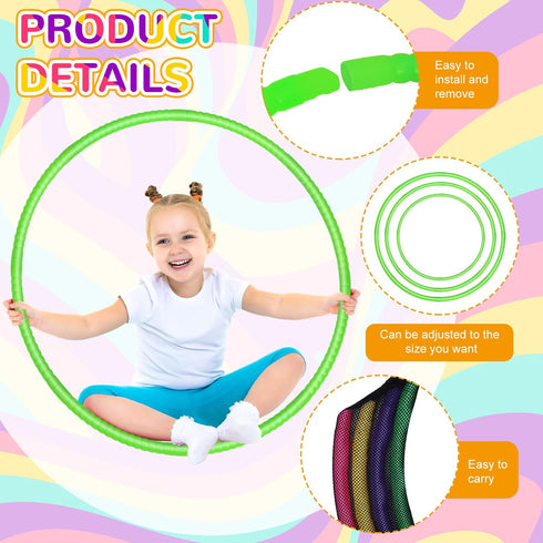 2 Pcs Toy Hoop Exercise Hoop, Detachable Adjustable Plastic Playground Equipment (Green)