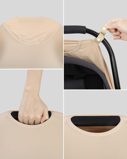 Metplus 2-in-1 Baby Car Seat Cover, Multi Use Cover for Baby Canopy with Privacy Sun Shade