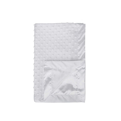 Pro Goleem Baby Soft Minky Dot Blanket with Silky Satin Backing - Baby Gifts for Boys and Girls (White, 30’’ x 40’’)