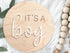 Spelable 3ps Its a Boy Its a Girl Wooden Sign & Hello World - Gender Reveal, Acrylic Boy or Girl Announcement, Birth