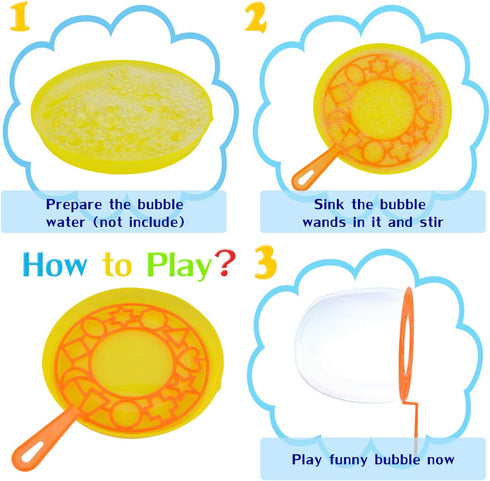 B bangcool Bubble Wands Set - Funny Bubbles Maker with Tray, Big Bubbles for Outdoor Playtime & Birthday Parties
