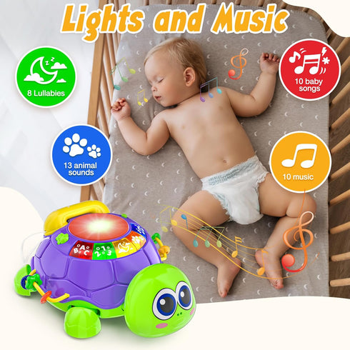 6-12 Tummy 12-18 3-6 4 5 7 8 9-12 INNOSKY Baby Toys Months, Musical Turtle Crawling Time Development Light up Infant