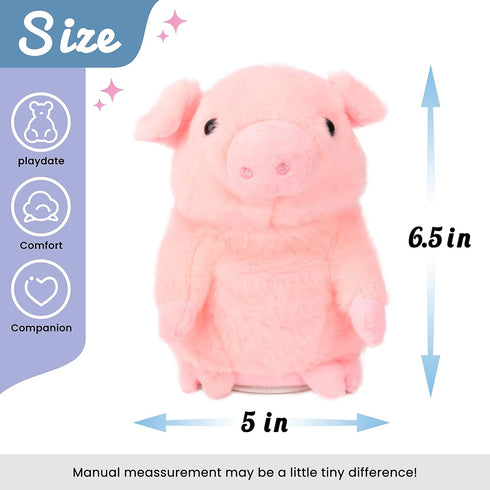 Hopearl Talking Pig, Repeats What You Say, Nodding Electric Interactive Animated Toy for Toddlers, Pink