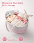 Maliton Diaper Caddy for Baby Girl-Cotton Rope Diaper Caddy, Diaper Organizer for Changing Table, Portable Baby Basket