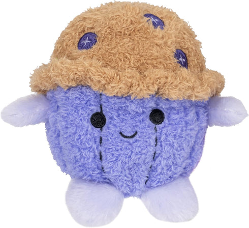 4.5-inch BreakfastBumz Plush 5-Pack - Collectible Stuffed Toys: Blueberry Muffin, Coffee, Toast, Cereal, Strawberry