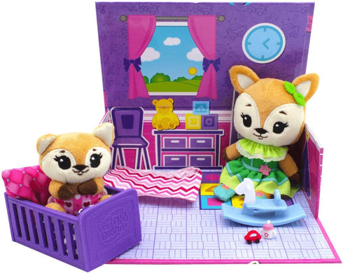 Fox Stuffed Animal Naptime Nursery Playset, Includes Big Sister and Baby Fox, Made from Kid-Friendly Materials