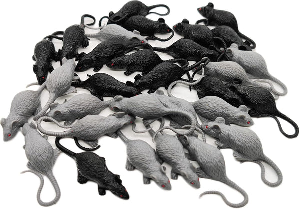 Mangdunt 30 Pack Mini Simulated Mouse Model, Realistic Plastic Mouse Figurines for Kids' Halloween Toy Joke Prank