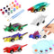 Mchochy 6 Pack Painting Dinosaur Pull Back Car Toys - DIY Kits for Kids Age 3-12, Christmas Party Favors