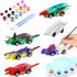 Mchochy 6 Pack Painting Dinosaur Pull Back Car Toys - DIY Kits for Kids Age 3-12, Christmas Party Favors