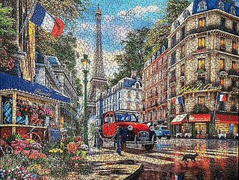 Majestic by Springbok - 1000 Piece Jigsaw Puzzle - Paris Street Life - Made in USA - Compact Box