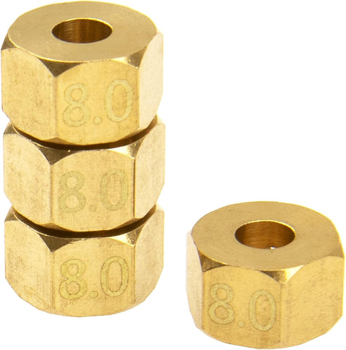 Brass 12mm Wheel Drive Hex Hub Adapter with Pins, Counterweight Compatible with Axial SCX10 90046, Tamiya CC01, D90,