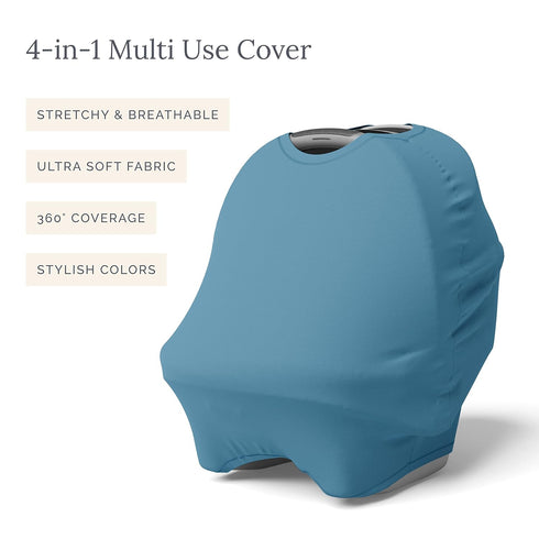 360 Natemia Car Seat Covers for Babies Multipurpose, Breathable Baby Car Seat Canopy, Nursing Cover- Stretchy Coverage
