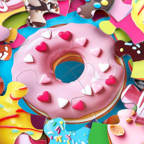 Kids,48 3-5,Children 4-8 Jumbo Floor Puzzle for Piece Colorful Donuts Jigsaw Puzzles,Learning Educational Toys