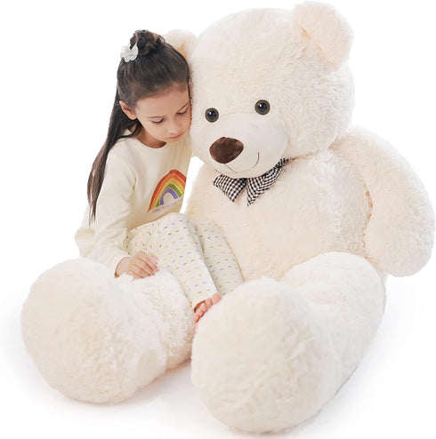 Poutmac 47 Inch Giant Teddy Bear Stuffed Animal, White Big Plush Teddy Bear for Valentine's Gift, Soft for Christmas