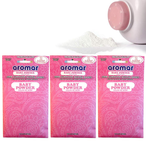 ATB 6 Pc Baby Powder Scented Sachet Drawer Bags Large Fresh Scent Air Freshener