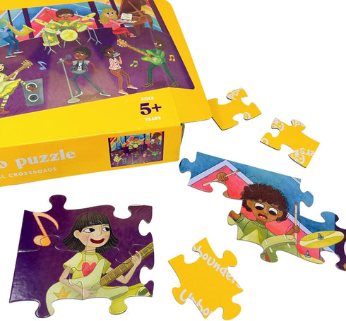 Musical Crossroads Kids Puzzle, 72 Piece Jumbo Jigsaw for Ages 5-9, Music Themed