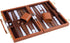 Backgammon Set for 2 Players, Classic Portable Board Game with PU Leather Case (Brown, 15inch)
