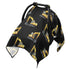 Mazeann Watercolor Yellow Excavators Car Seat Cover Baby Breathable Soft Infant Carseat Covers