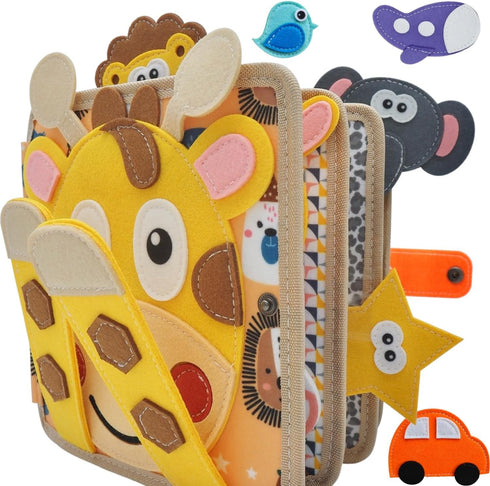 Busy Book for Toddlers 1-3, Felt Animals Busy Board for 1 Year