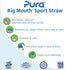 Pura Sport Big Mouth Silicone Sport Top Lid - Plastic-Free, Spill-Leak Proof, Fits All Bottle - Pink