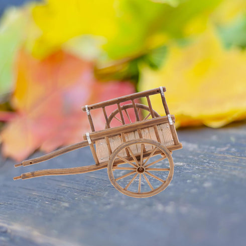 2Pcs STOBOK Miniature Farming Cart Model Dollhouse Miniature Barrows Simulation Cart Ornaments Landscape Decorations