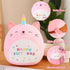 SQEQE Cat Plush Toy Unicorn Cat Stuffed Animal Cute Birthday Cat Plushies Pillow Soft Plushie Doll Gifts for Kid Decor(Pink Caticorn, 10 Inch)