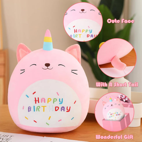 8 Inch) SQEQE Unicorn Cat Plush Kawaii Birthday Cat Plushies Pillow Cat Stuffed Animal Toy Soft Plushie Doll Gifts