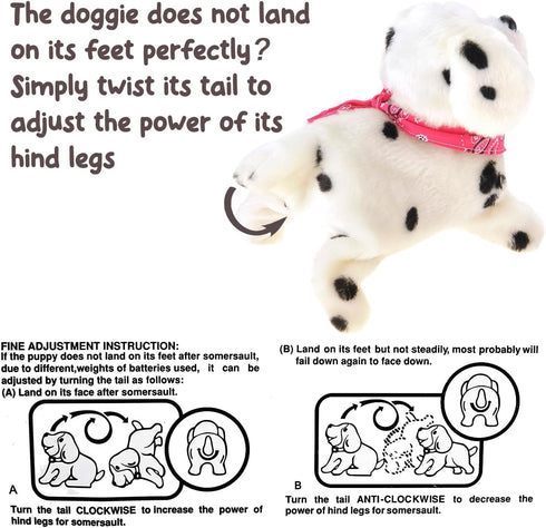 PowerTRC Cute Somersault Little Puppy Pet Toy Dog | Barks, Sits, Walks, and Flips
