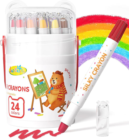 JUPITEARTH 24 Color Twist Crayons for Toddlers 1-3 and Kids 4-8, Non-Toxic