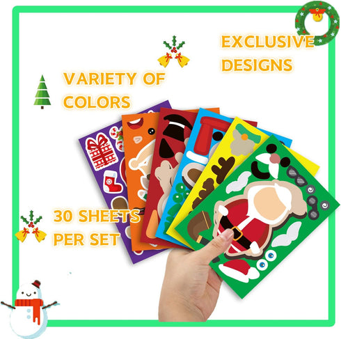 Funnlot Christmas Party Games for Kids, Make Your Own Christmas Stickers, 24 PCS